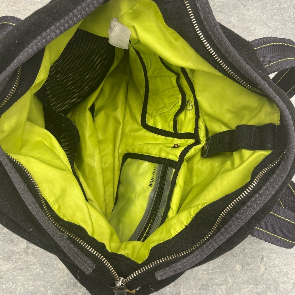 Lululemon Wool Tote Black Gray Green Big Gym Yoga Laptop Shoulder Bag. - Picture 13 of 13